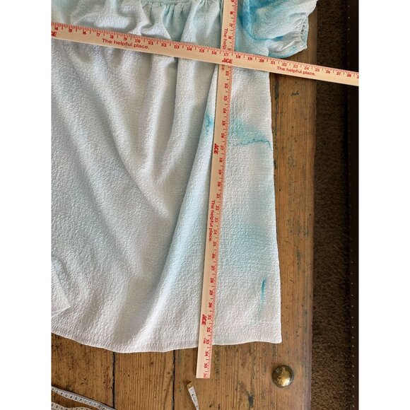 Forever 21 Womens Blue Dress 2x off shoulder‎ short sleeve mini polyester plus - Picture 8 of 8